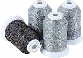 THEREDTHREAD wh×bk New brothread 4 Spools Reflective Embroidery Machine Thread